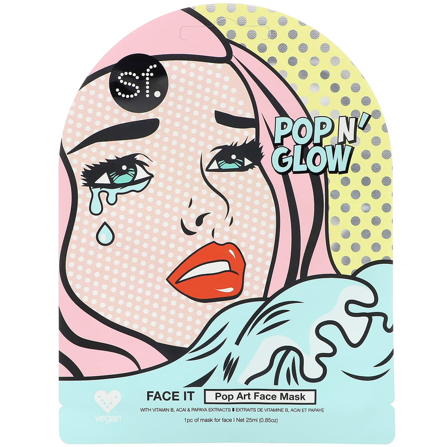 Kinked SFGlow Pop Art Face Mask, 0.85 fl oz