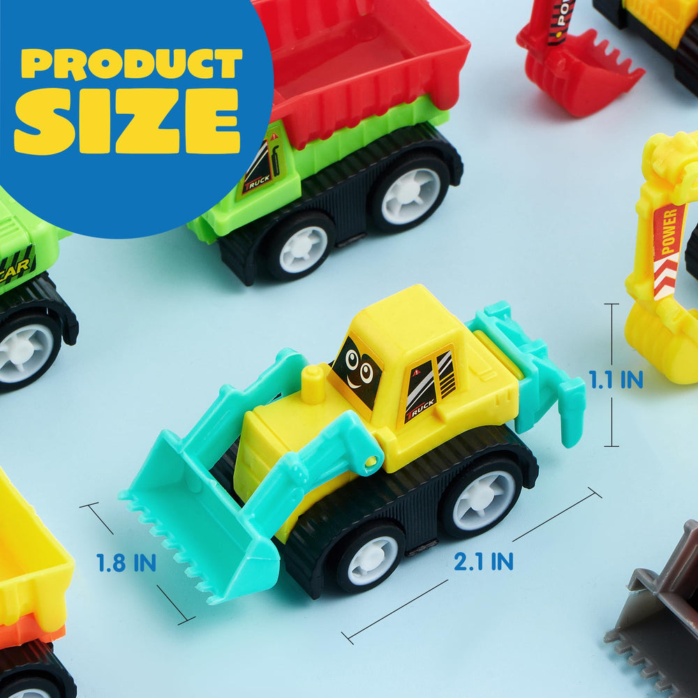 JOYIN Pull Back Construction Vehicles, 12 Count