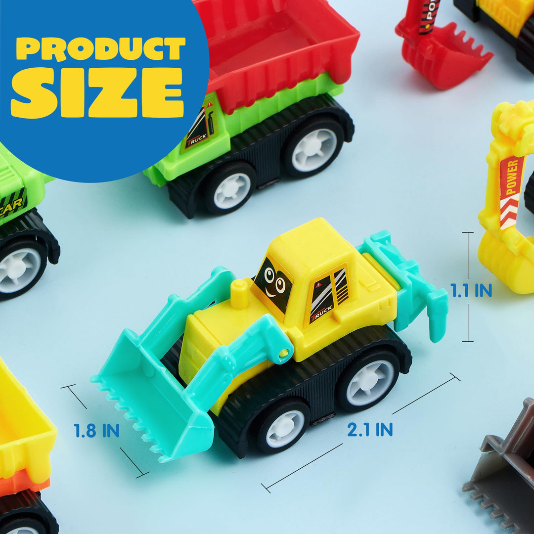JOYIN Pull Back Construction Vehicles, 12 Count
