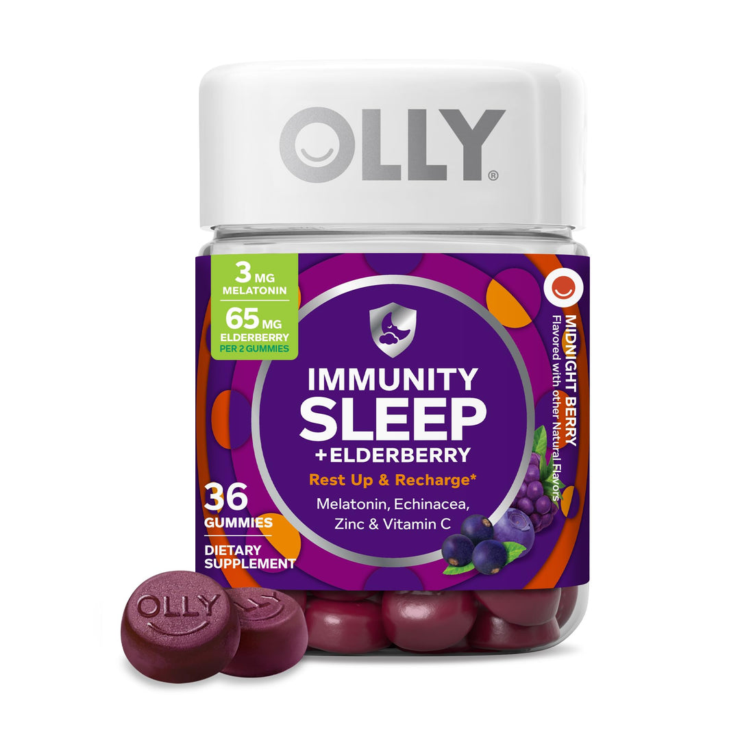 OLLY Sleep Immunity Melatonin Gummy, Berry, 3 mg, 36 Count