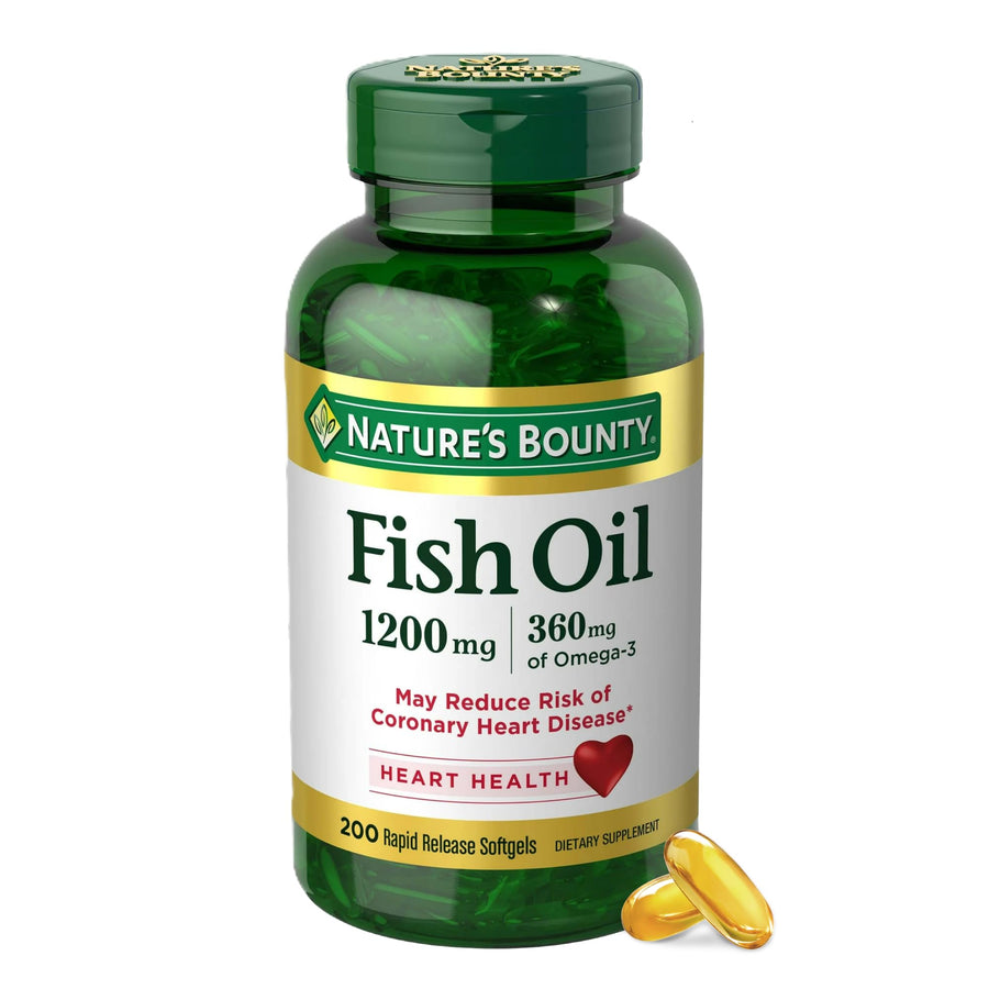Nature's Bounty Fish Oil, 1200 mg, Rapid Release Softgels, 200 Count