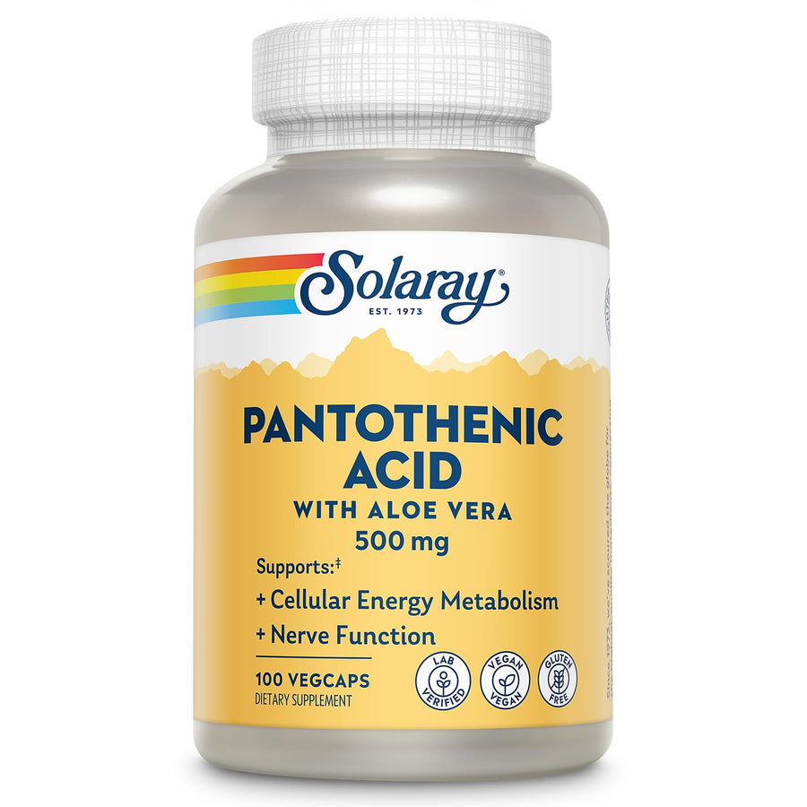SOLARAY Pantothenic Acid, 500 mg, 100 Count