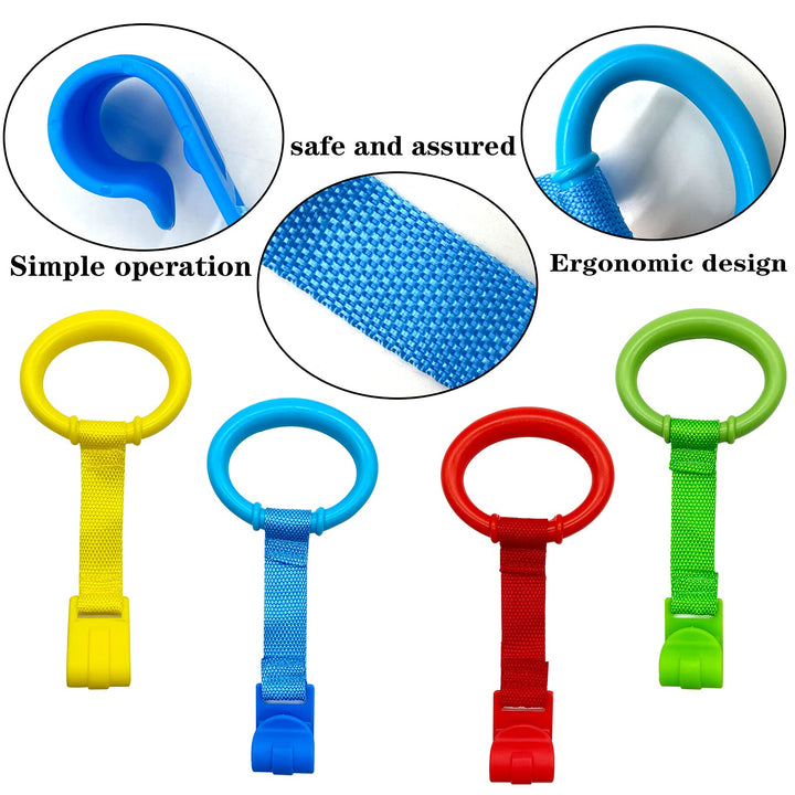 codree Baby Playpen Pull Up Rings, 4 Color, 8 Count