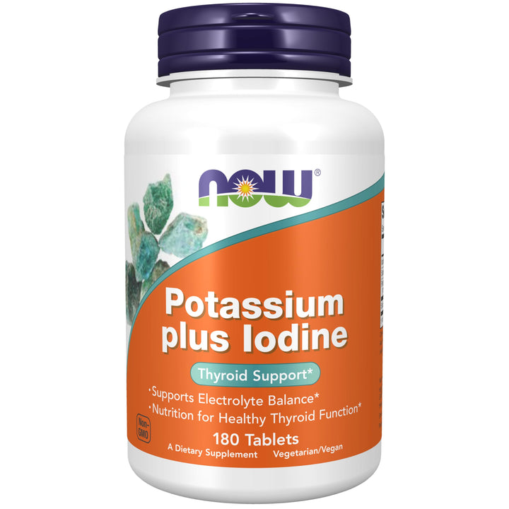 NOW Potassium Plus Iodine, 180 Count
