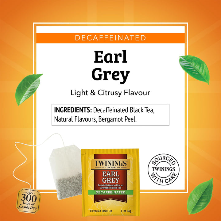Twinings Decaffeinated Earl Grey Black Tea, 20 Count