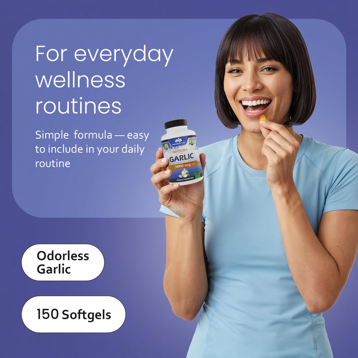 NaturaLife Labs Odorless Garlic Extract Softgels, 150 Count