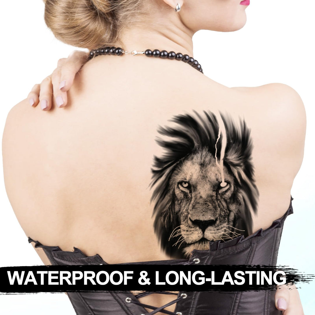 KOTBS Lion Head Temporary Tattoos, 6 Count