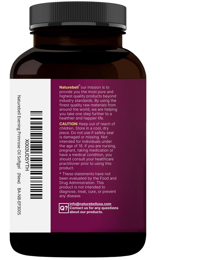 NatureBell Evening Primrose Oil with Black Cohosh, 1300 mg, 300 Count