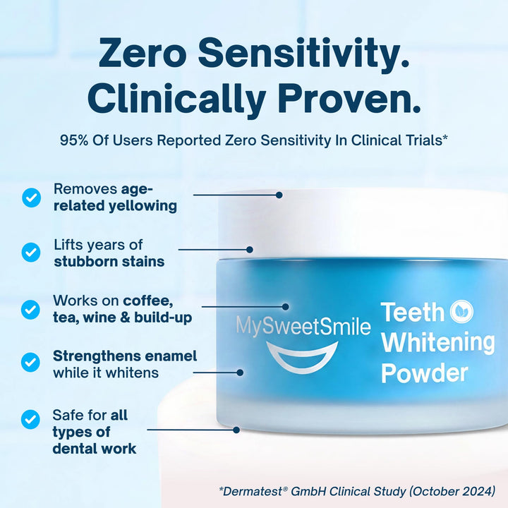 MySweetSmile Teeth Whitening Powder, Cool Mint, 6 Month Supply