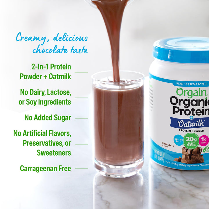 Orgain Organic Vegan Protein Powder, Chocolate, 1.05 lb