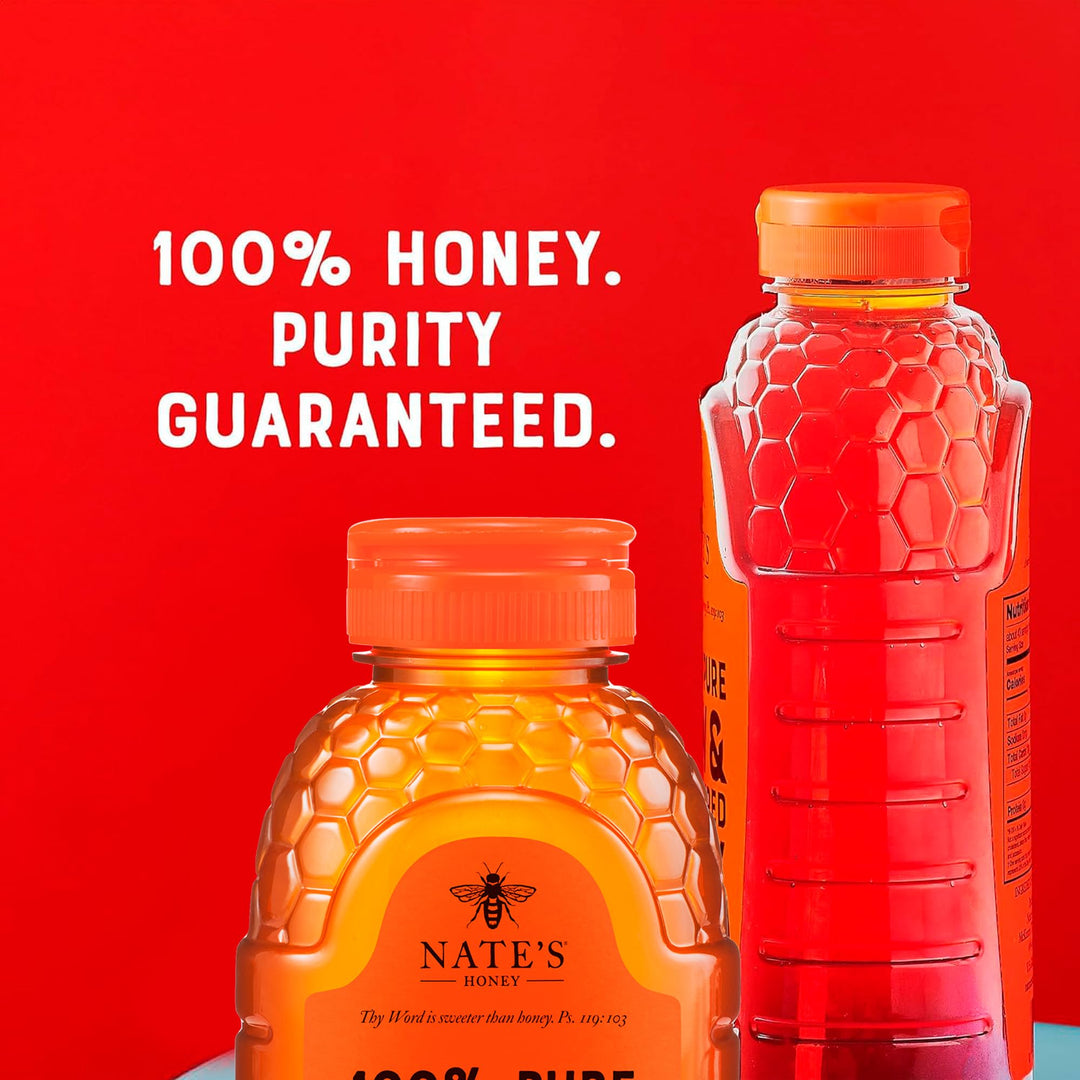Nate's Honey 100% Pure Raw & Unfiltered Honey, 32 oz