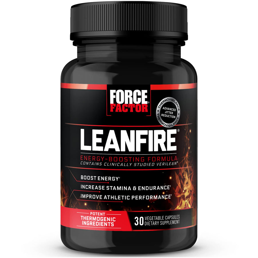 Force Factor LeanFire Pre Workout Energy Pills, Black, 30 Count