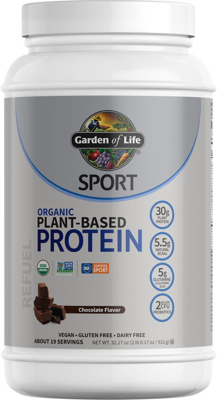 Garden of Life Sport Organic Vegan Protein Powder, Chocolate, 19 Servings
