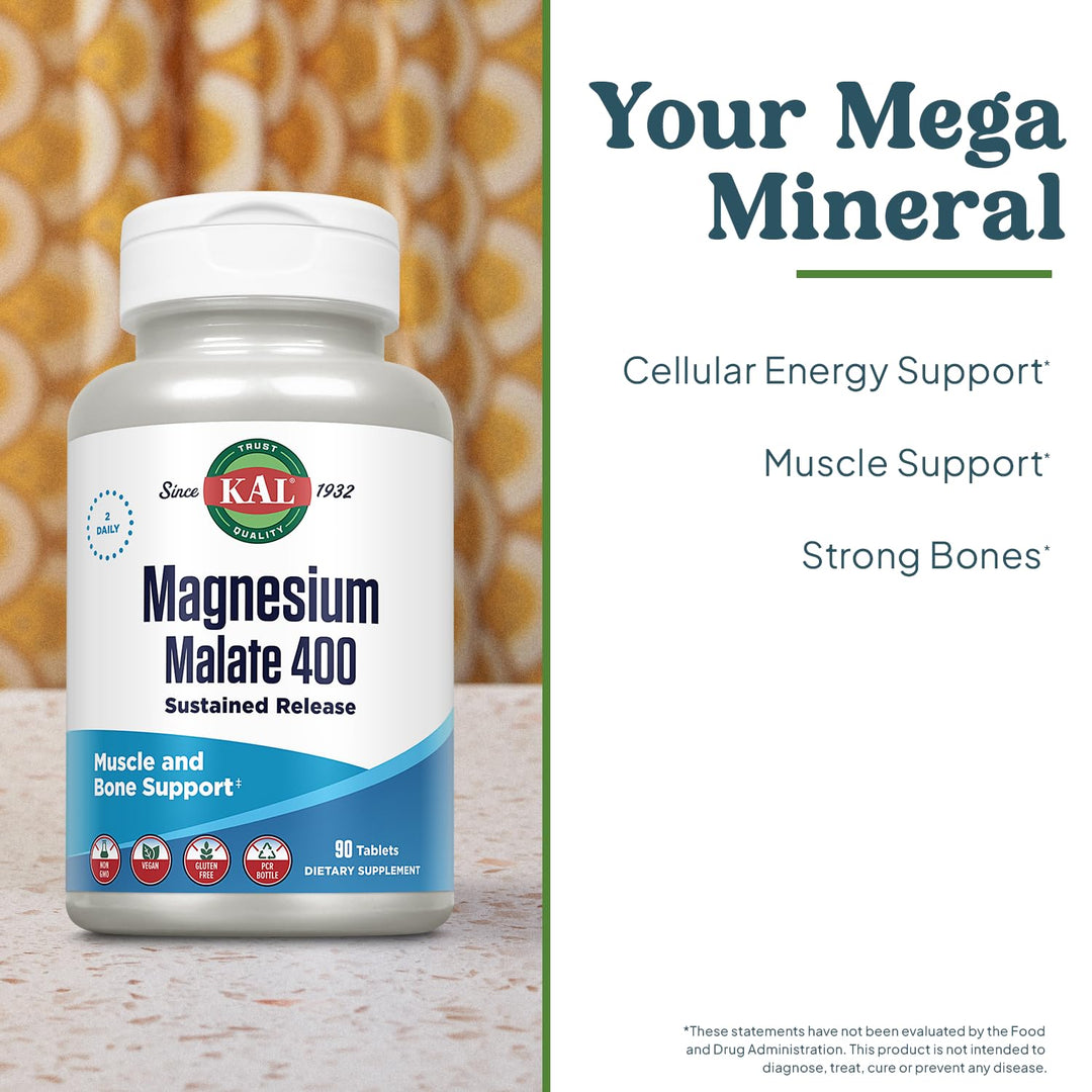 KAL Magnesium Malate, 400 mg, 90 Count