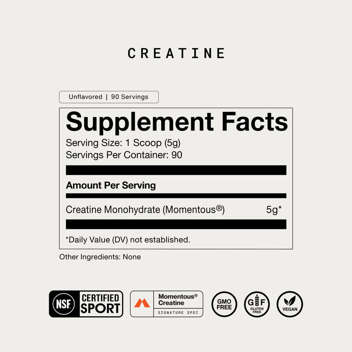 Momentous Creatine Monohydrate Powder, Unflavored