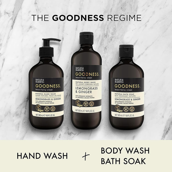 Baylis & Harding Goodness Body Wash, Lemongrass & Ginger, 500 ml