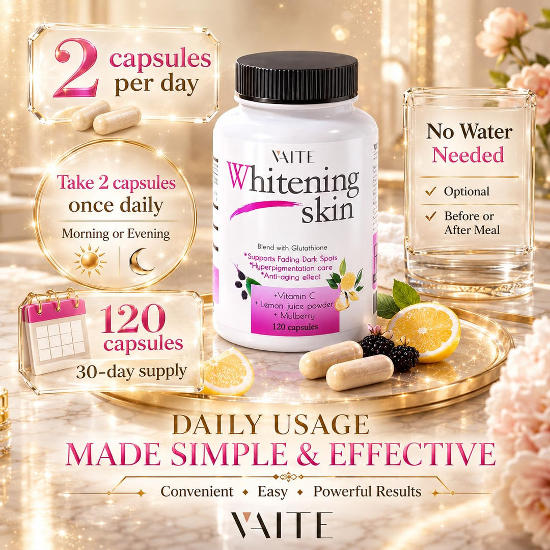 VAITE Glutathione Whitening Pills, 120 Count