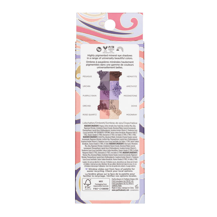 Pacifica Purple Nudes Mineral Eyeshadow Palette, 10 Shades