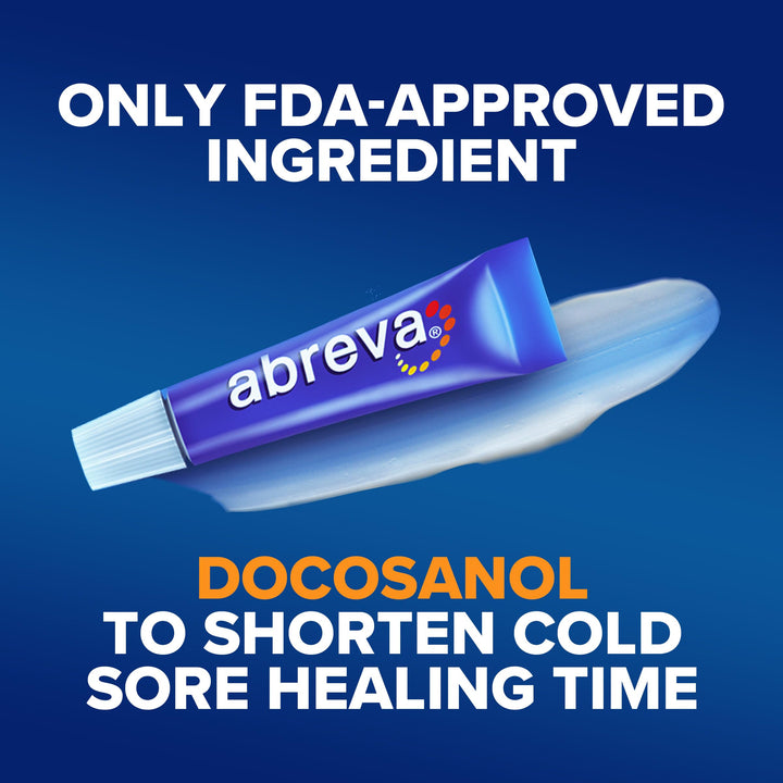 Abreva 10 Percent Docosanol Cold Sore Treatment, 0.07 oz Tube, Pack of 2