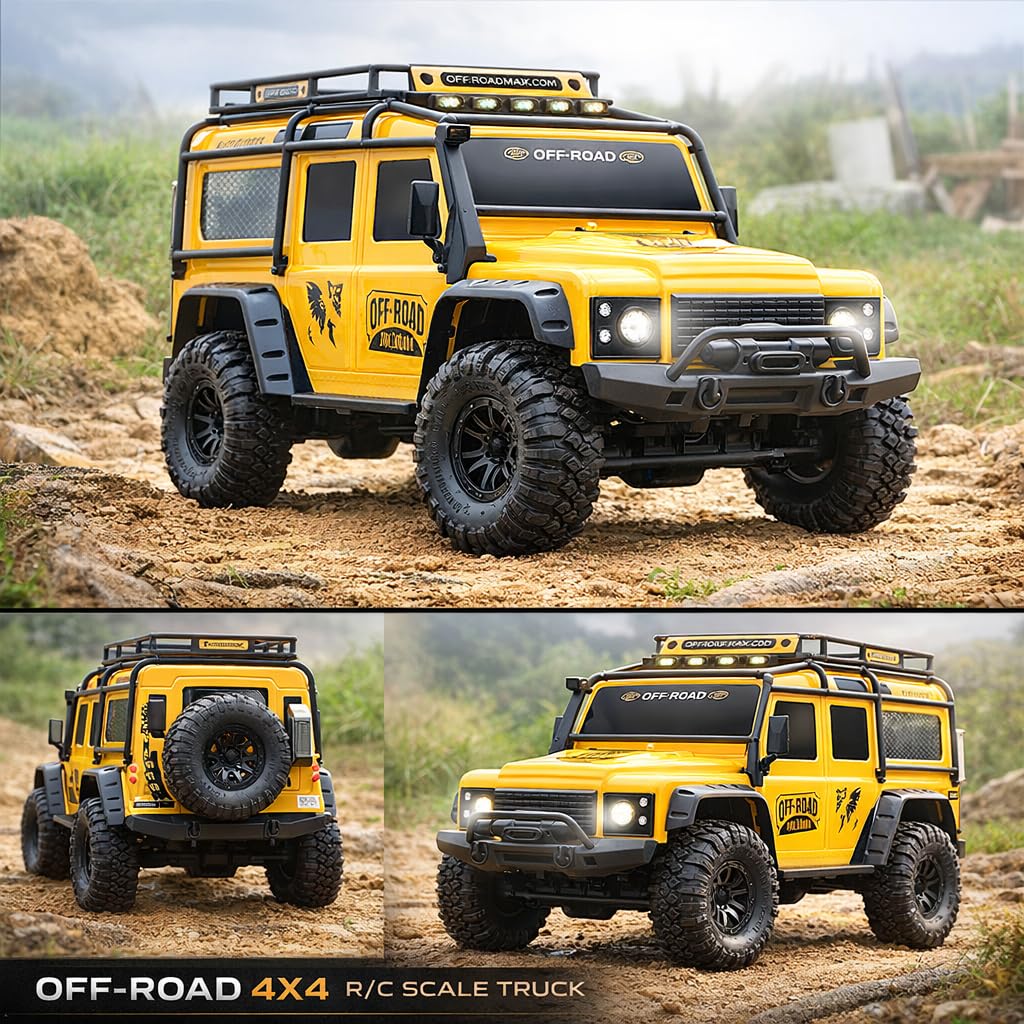 Desdoni RC Crawler 1/10 Scale RTR Remote Control Car, 2 Count