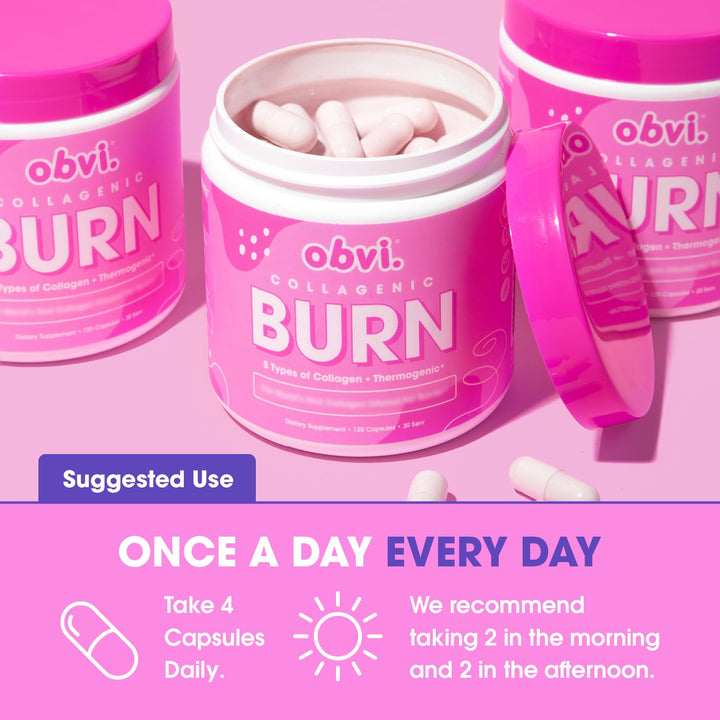 Obvi Collagen Burn Thermogenic Fat Burner, 120 Count