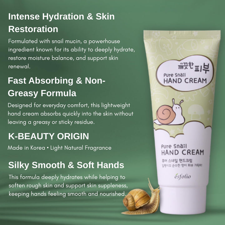esfolio Pure Snail Hand Cream, 100 ml