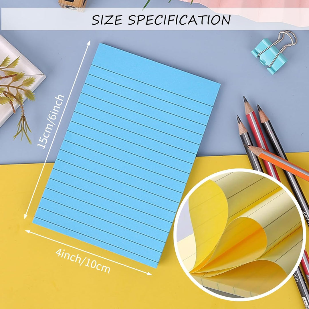 McMola Large Lined Sticky Notes, 8 Bright Colors, 8 Count