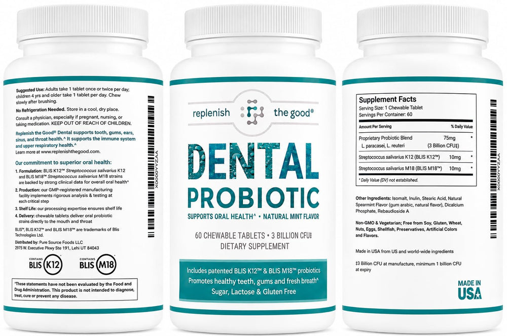 Replenish the Good Dental Oral Probiotic, Mint, 60 Count