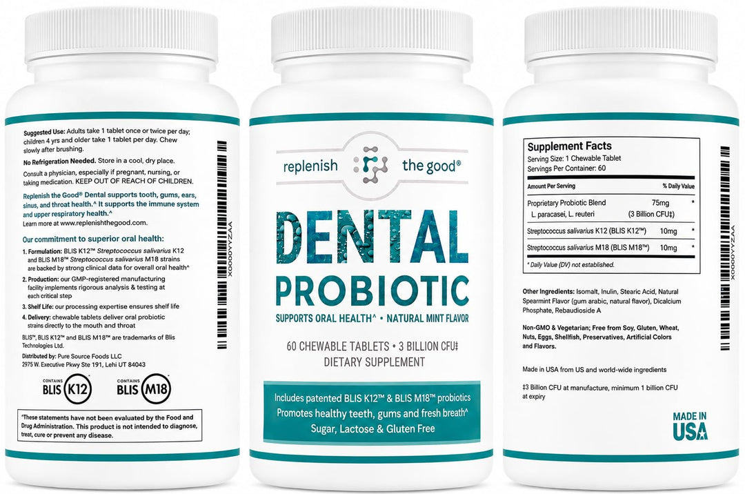 Replenish the Good Dental Oral Probiotic, Mint, 60 Count