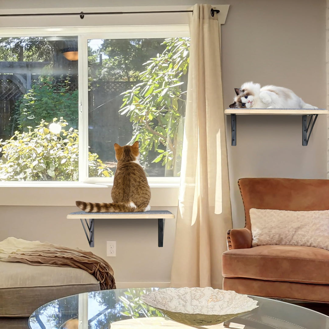 GADKE Cat Wall Shelves, Burlywood, 2 Count