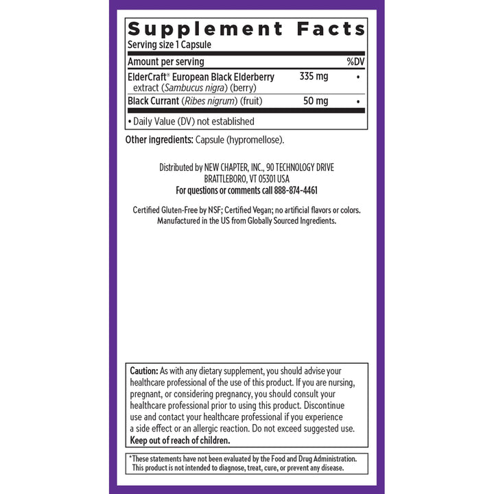 New Chapter Elderberry Capsules, 30 Count