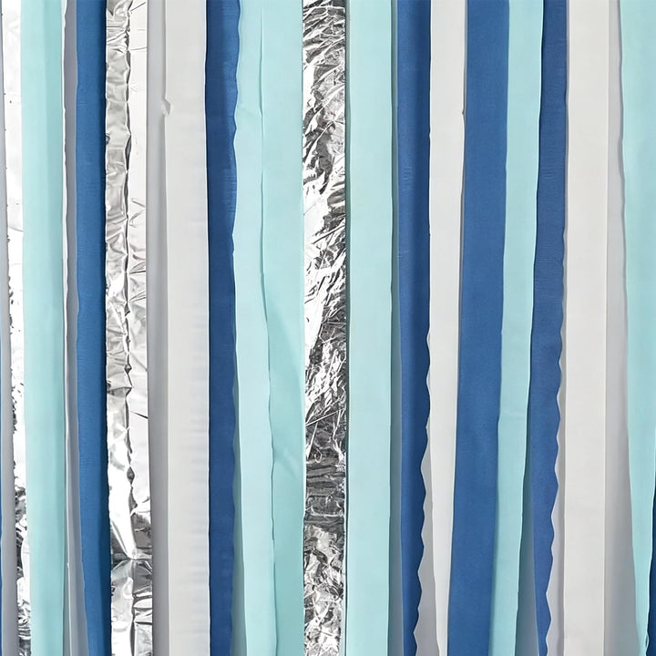AOODOOM Crepe Paper Streamers, Blue, 4 Rolls