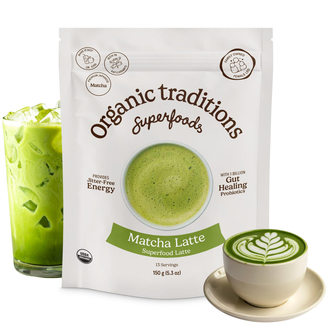 Organic Traditions Matcha Latte Powder, Instant, 5.3 oz