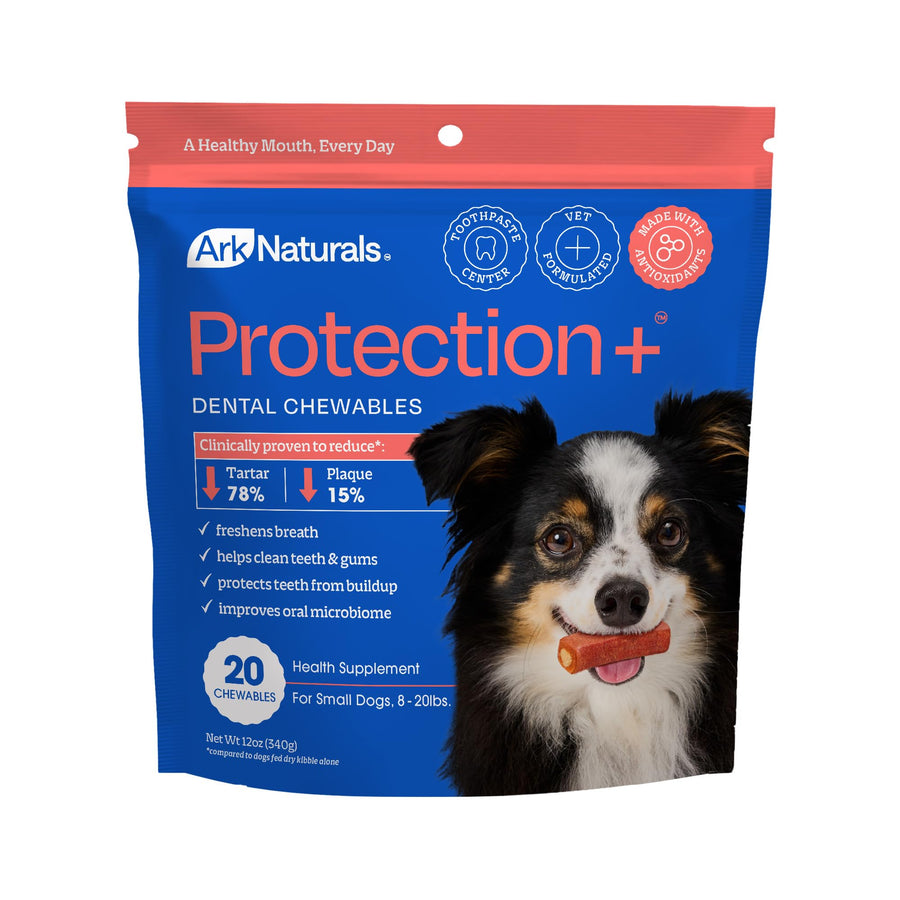ARK NATURALS Protection+ Brushless Toothpaste Dog Dental Chew, Small Breeds, 12 oz