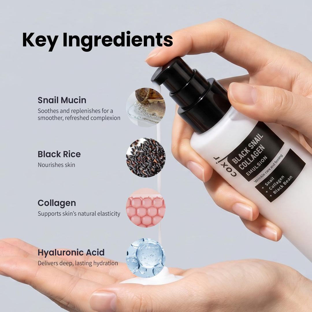 Coxir Black Snail Collagen Emulsion, 3.38 fl oz