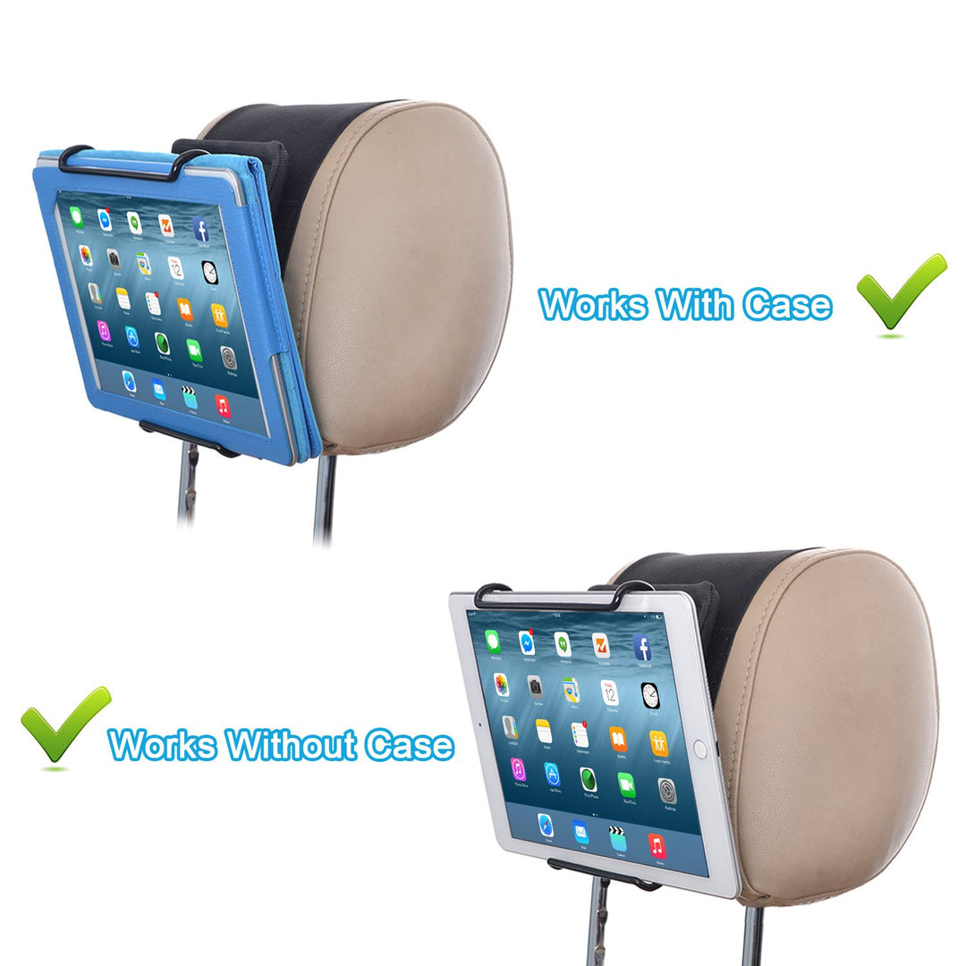 TFY Universal Car Headrest Mount Holder with Adjustable Clamp, 6-12.9 in