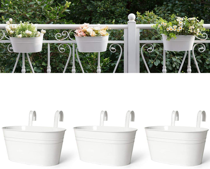 Dahey Hanging Flower Pots, White, 3 Count
