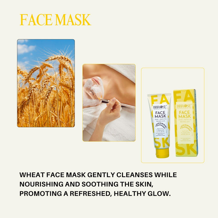 BBROSE Mandelic Acid & Wheat Face Mask, 120 ml