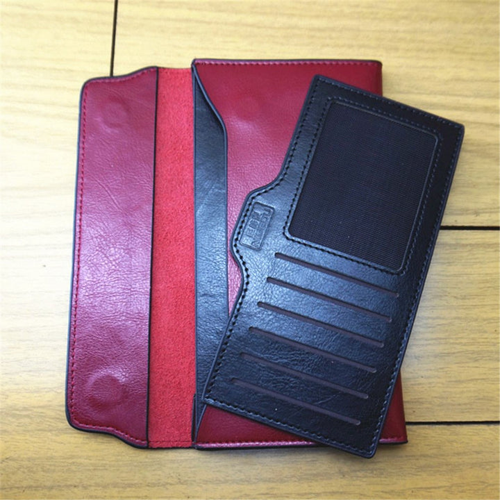 NIGEDU Women Long Wallet, Wine Red