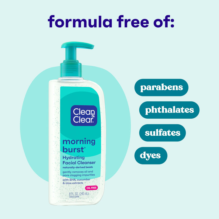 Clean & Clear Morning Burst Hydrating Facial Cleanser, 8 fl oz