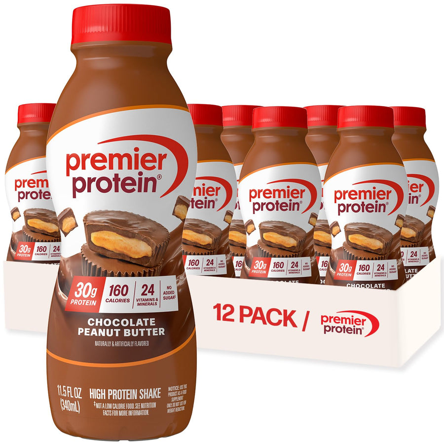 Premier Protein High Protein Shake, Chocolate Peanut Butter, 12 Count