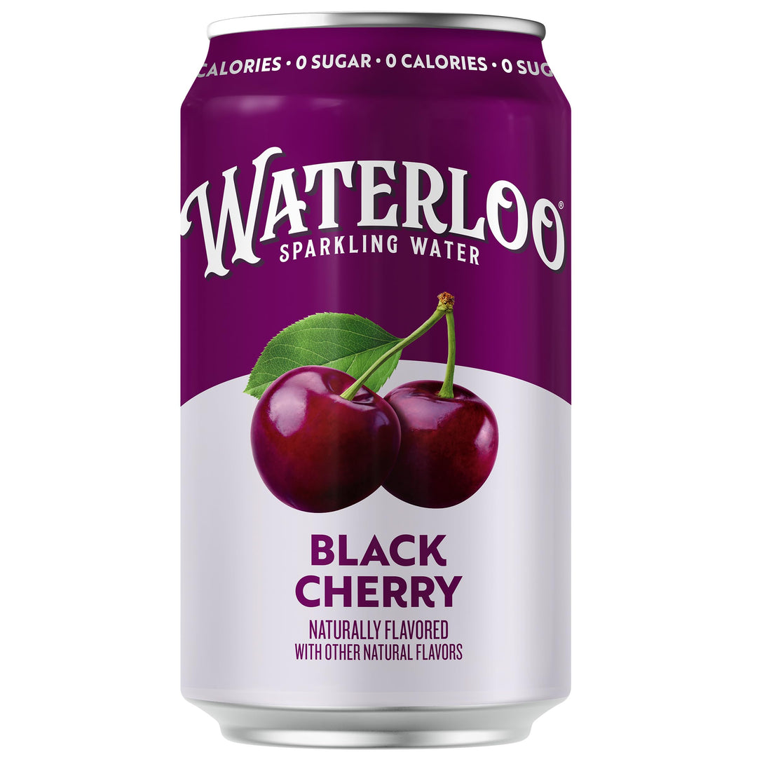 Waterloo Sparkling Water Black Cherry, 12 Pack x 355 ml, 12 Count