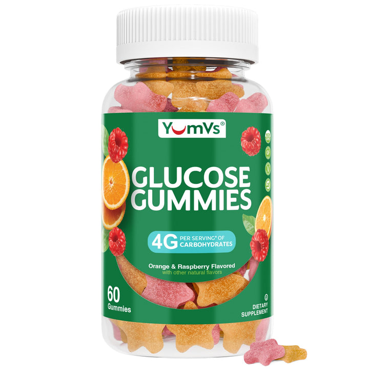 YUM-V'S Glucose Gummies, Orange & Berry, 60 Count