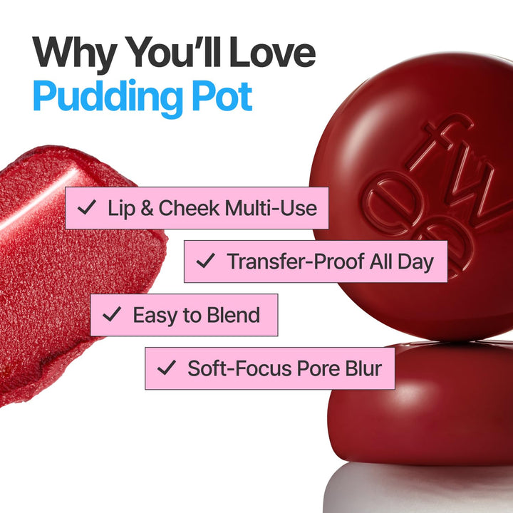fwee Lip & Cheek Blurry Pudding Pot, Faded Moment - Lyrics, 5 g