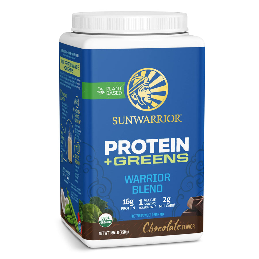 Sunwarrior Organic Protein Greens Superfood Powder, Chocolate, 30 Servings