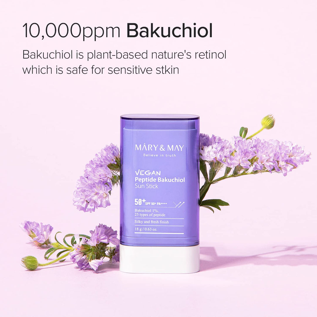 Mary&May Vegan Peptide Bakuchiol Sun Stick, SPF50+ PA++++, 18 g