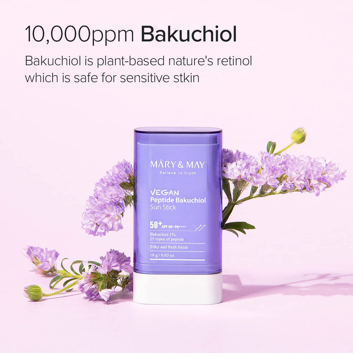 Mary&May Vegan Peptide Bakuchiol Sun Stick, SPF50+ PA++++, 18 g