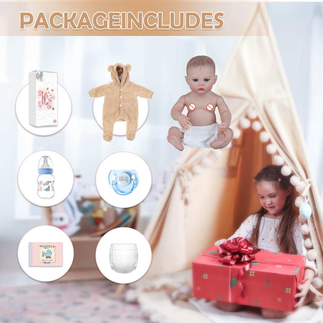 KSBD Reborn Baby Doll, Boy, 18 Inch