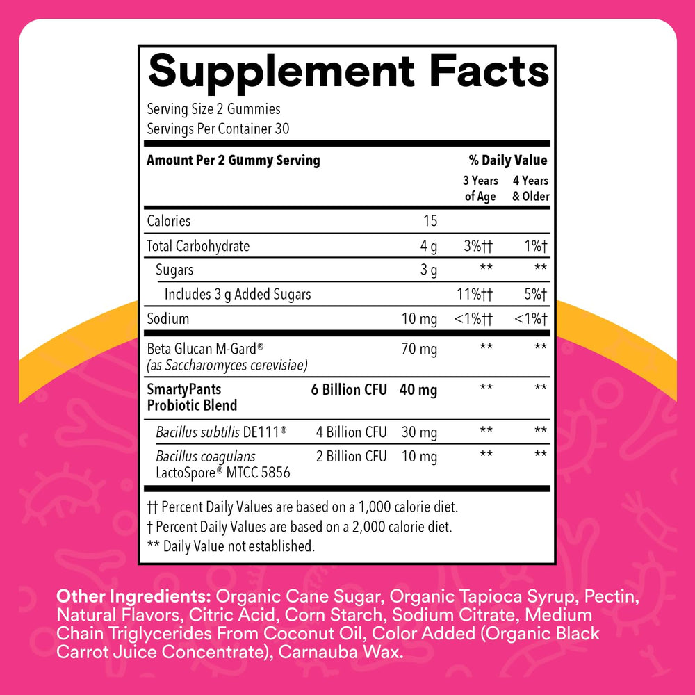 SmartyPants Kids Probiotic Immunity Gummies, Strawberry Creme, 60 Count