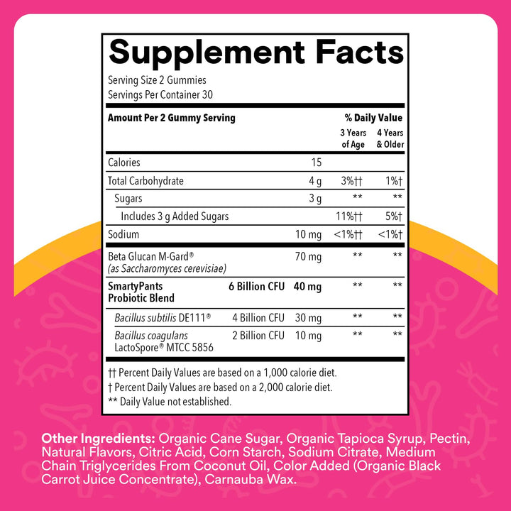 SmartyPants Kids Probiotic Immunity Gummies, Strawberry Creme, 60 Count